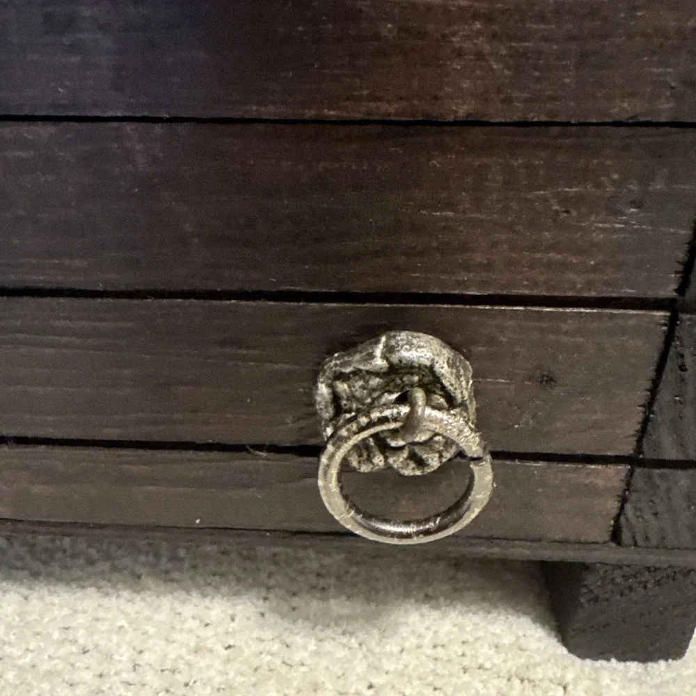 Vintage Wooden Treasure Chest Pirate Trinket Keepsake Storage Box 12